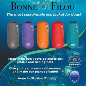 Sustainable Eco-Friendly Dog Jacket / Vest - Made in Ukraine - Orange, S